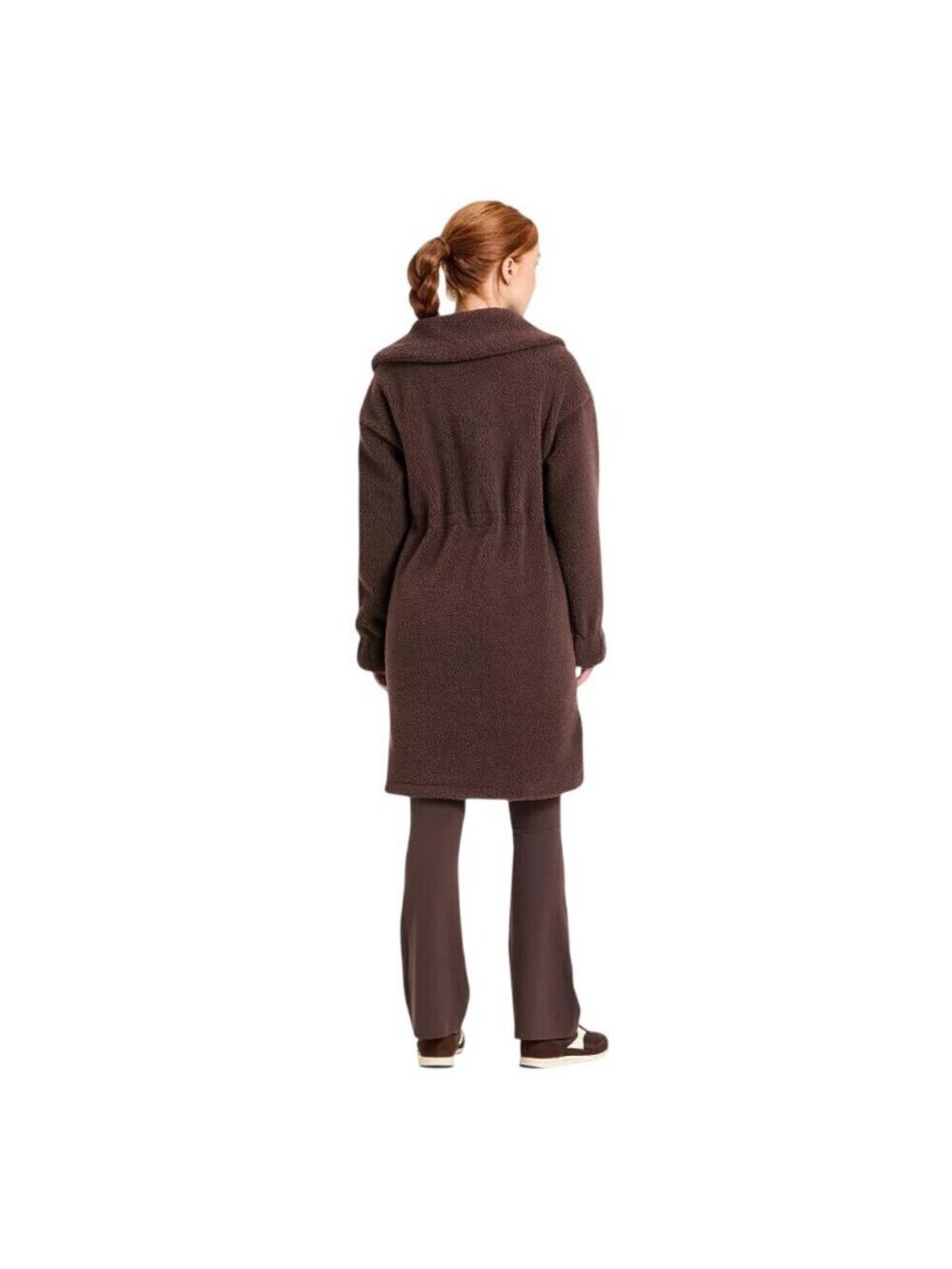 NEW All In Motion High-Pile Fleece Full-Zip Drawstring Jacket Coat Brown 2XL - Picture 1 of 12